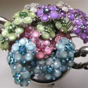 Pastel Flower Rhinestone Hair Pin 1 ea.